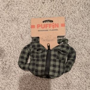 Puffin Green Plaid Beverage Flannel